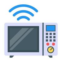 Smart oven in flat icon, editable vector