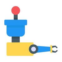 Trendy flat icon of robotic arm vector