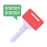 Trendy flat icon of digital encryption vector