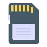 tarjeta de memoria en icono plano vector