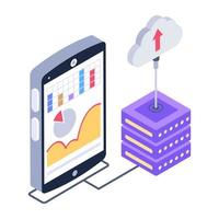 Icon of big data in isometric design vector