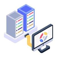 Icon of big data in isometric design vector
