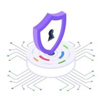 A cybersecurity icon in isometric vector
