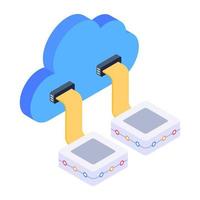 A verified cloud system isometric icon vector