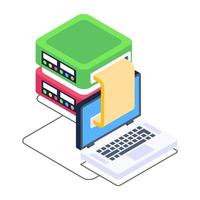 A system dataserver isometric icon design vector