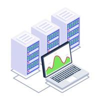 An online business data isometric icon vector