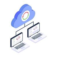 An online business data isometric icon vector