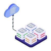 Servers 1network isometric style icon, editable vector