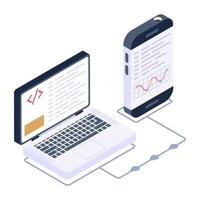 An online business data isometric icon vector