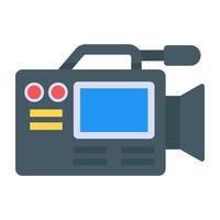 grabadora de video en icono plano vector