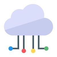 Database hosting in flat design icon vector