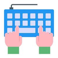 flat vector design of typing icon.