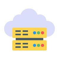 Database hosting in flat design icon vector