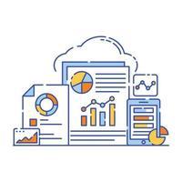 ilustración diseño vectorial de minería de datos. vector