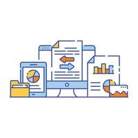 Illustration vector design of data mining.