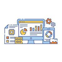 Database server flat illustration design, graphical representation vector