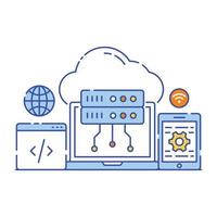 Cloud technology flat illustration design vector
