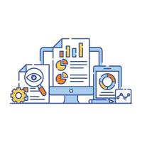 Database server flat illustration design, graphical representation vector