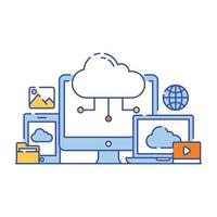 Database server flat illustration design, graphical representation vector