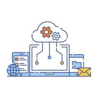 Database server flat illustration design, graphical representation vector