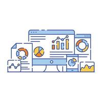 Database server flat illustration design, graphical representation vector