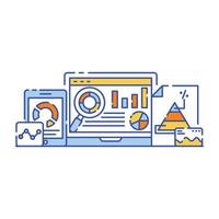 Database server flat illustration design, graphical representation vector