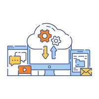 Secure connection in flat style illustration design, editable vector