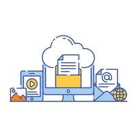 Cloud storage flat illustration design, editable vector