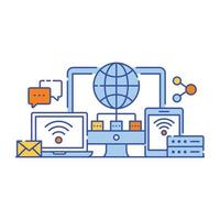 Database server flat illustration design, graphical representation vector