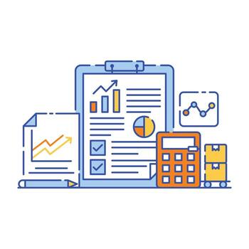 diseño de ilustración de estilo plano de pregunta de entrevista de análisis de datos vector