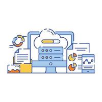 Cloud storage flat illustration design, editable vector