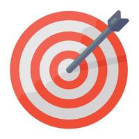 Trendy flat icon of objective, bullseye vector