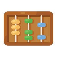 Primary counting education, flat icon of abacus vector design