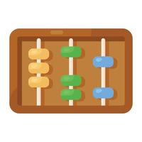 Primary counting education, flat icon of abacus vector design