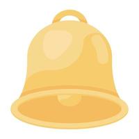 A vector of notification bell, editable flat icon