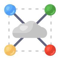 Icon of networking in flat design vector