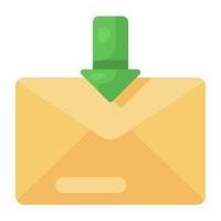 Download mail flat icon design, incoming mail vector