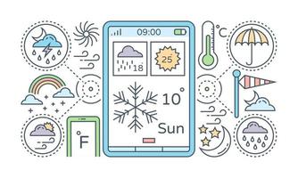 vector design of weather forecast app