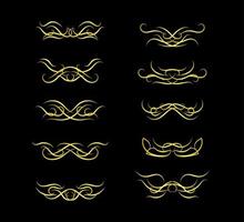 Gold Borders Elements Set Collection, ornament Vector