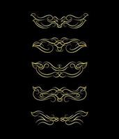 Gold Borders Elements Set Collection, ornament Vector