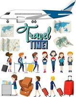 Set of traveling objects and travelers collection vector