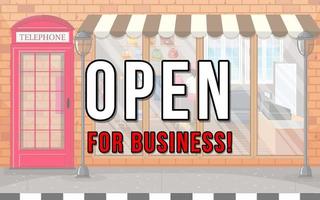 Open for business typography design vector