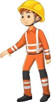 Man in rescue uniform on white background vector