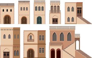 Different building design in brown color vector
