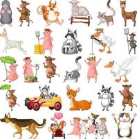 Set of different kids of animals vector