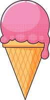 Ice cream cartoon character on white background vector