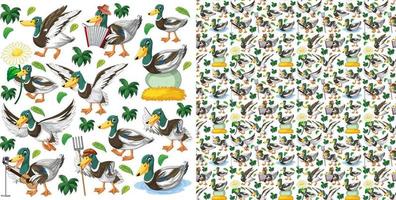 Seamless pattern with cartoon wild animals vector