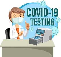 Covid 19 testing with antigen test kit vector