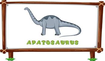 Frame template with dinosaurs and text apatosaurus design inside vector