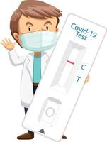 Covid 19 testing with antigen test kit vector